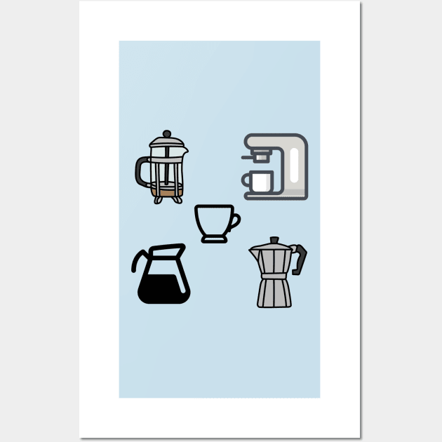 Cute Coffee Makers Wall Art by JonHerrera